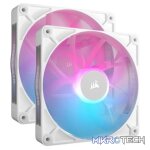 Corsair RX140 RGB iCUE Link 140mm PWM 1700 RPM White Chassis Fan  Twin Pack & System Hub